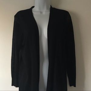 XL black cardigan dress barn. Mesh sleeves